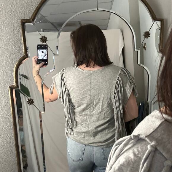 Free People Fantasy Fringe Tee Gray Size XS - Picture 3 of 4